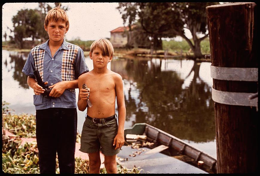 Boys with airgun and bird (Мальчики с пневматическим оружием и птицей), August 1972