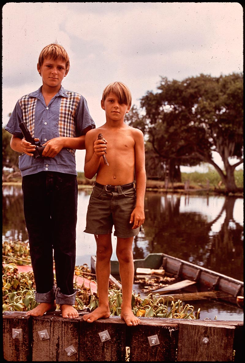 Boys with airgun and bird (Мальчики с пневматическим оружием и птицей), August 1972