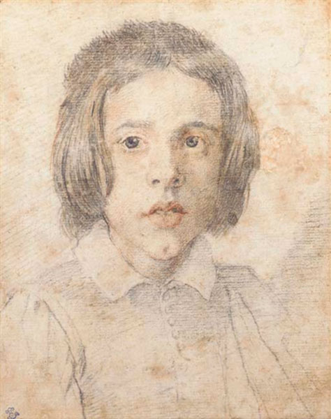 A young boy with long hair, bust-length (Мальчик с длинными волосами, бюстовый портрет)