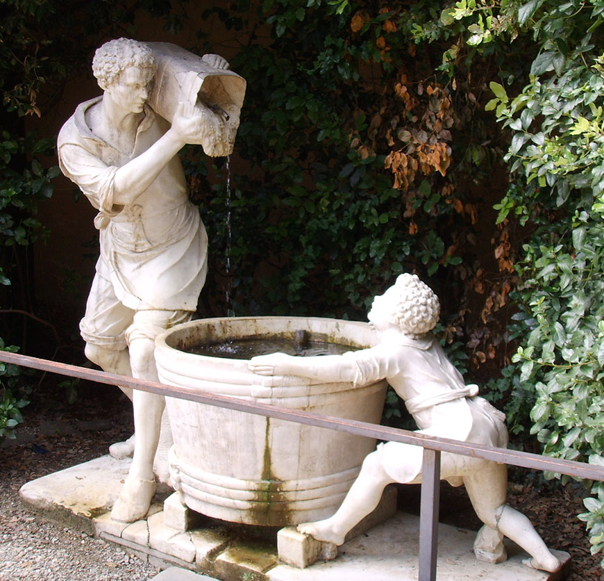 Fontana dell'Uomo che scarica il secchio in un tino (Фонтан: Человек, наполняющий ведром чан)