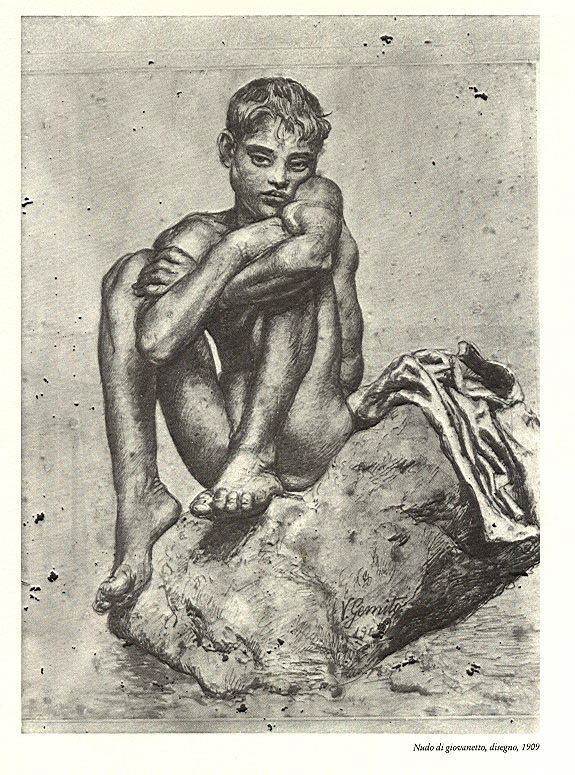 Nudo di giovinetto, disegno (Эскиз обнажённого мальчика), 1909