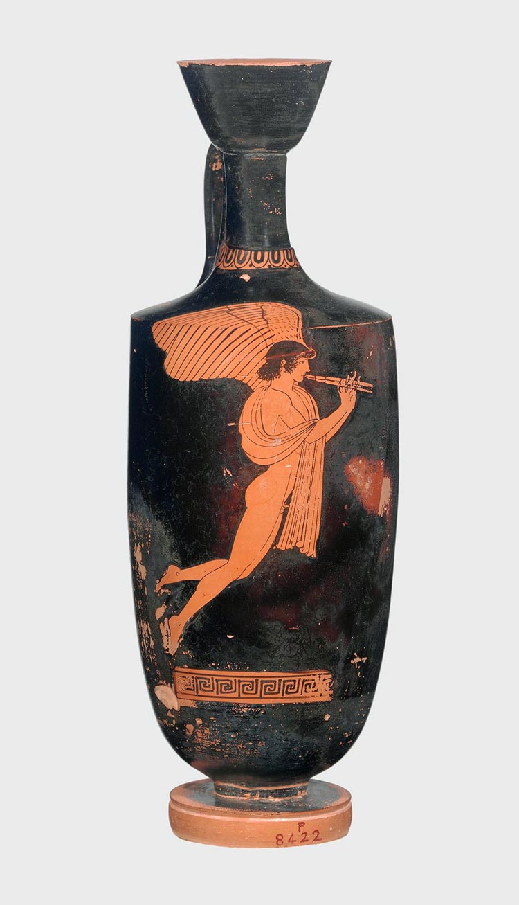 Eros playing double flute (Эрос, играющий на двойной флейте), 470-460 B.C.