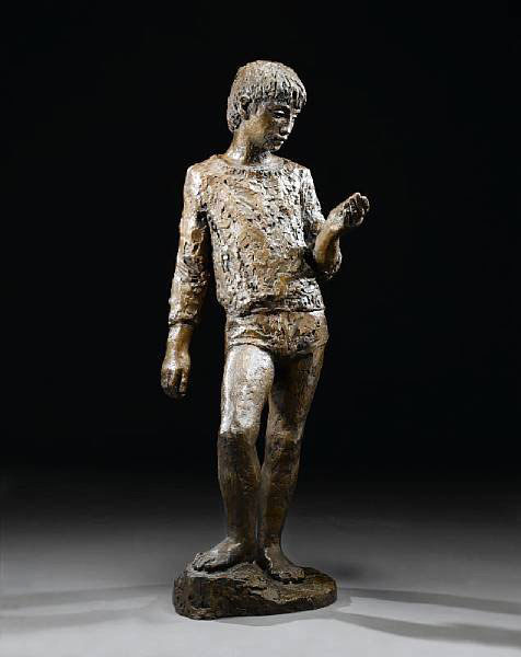 Boy holding fossil (Мальчик, держащий окаменелость), 1950