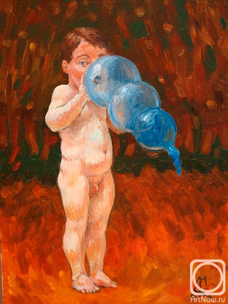 Малыш, надувающий шарик (Kid blowing up a balloon), 2006