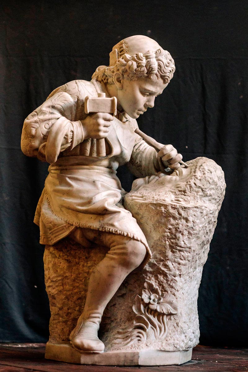 Young Michelangelo Carving a Faun’s Head (Юный Микеланджело, вырезающий голову фавна), c.1900