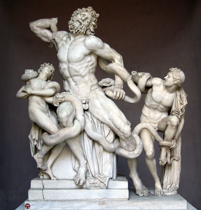 The Laocoon group (Лаокоон и его сыновья), 1st century A.D.