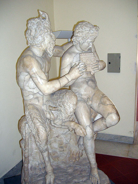 Pan teaching Daphnis to play the flute (Пэн учит Дафниса игре на флейте), 100 B.C.