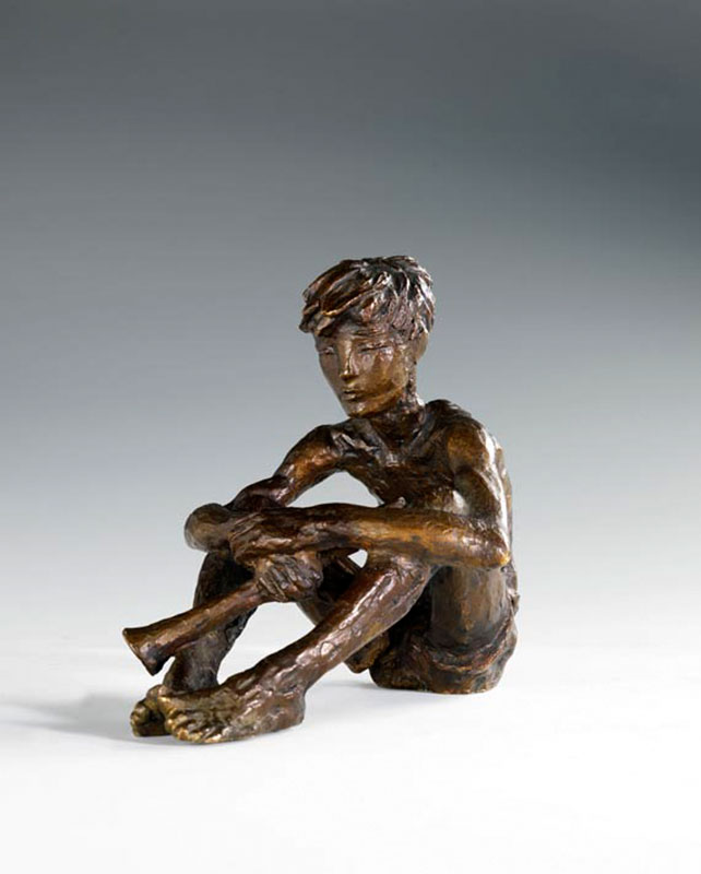 Sitzender Knabe mit Schalmei (Сидящий мальчик с шалмеем), 1951