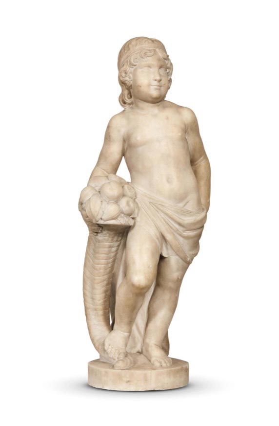 A putto with a cornucopia of fruits (Путто с рогом изобилия фруктов), XIX