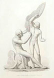 Statua di Dedalo e Icaro (Статуя Дедала и Икара), c.1834-1855 litography