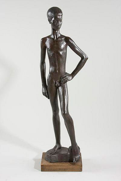 A nude figure of a male youth (Обнажённая фигура юноши), c.1940