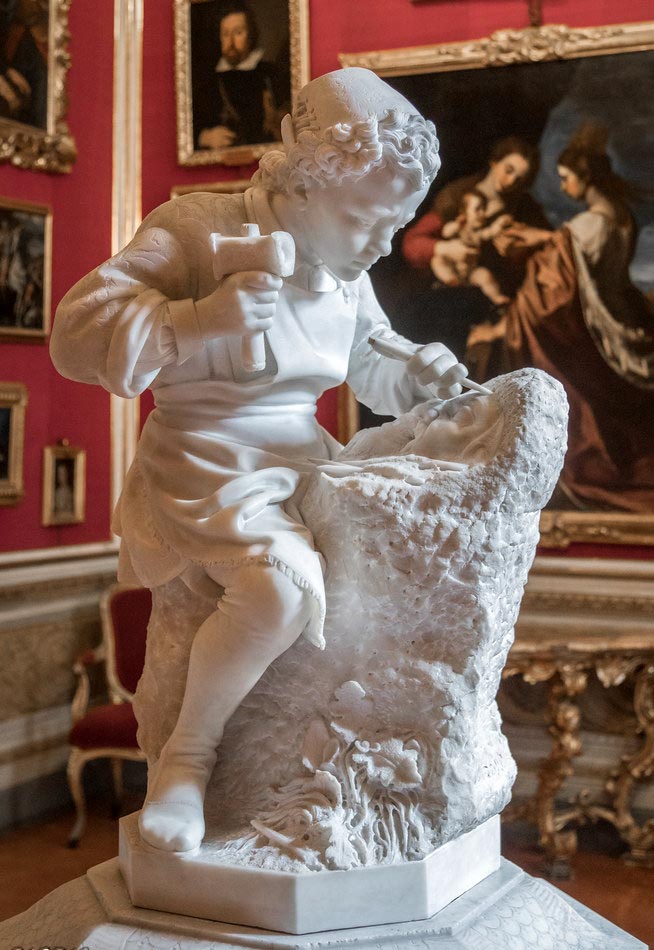 The young Michelangelo sculpts the head of a faun (Юный Микеланджело, ваяющий голову фавна), 1861