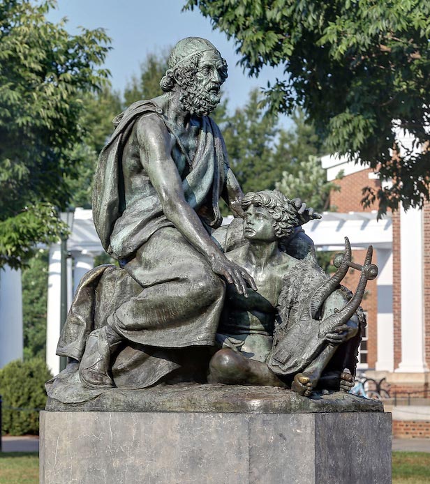 Blind Homer with his student guide (Слепой Гомер с учеником-поводырём), 1907