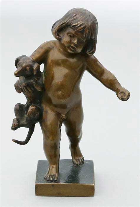 Putto mit Dackel in seinem Arm (Путто с таксой на руках)