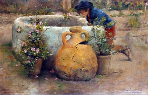 Boy peering into a well (Мальчик, заглядывающий в колодец), 1889